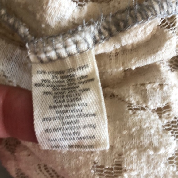 Urban Outfitters Cream Floral Lace Light Gray Fleece Sweatshirt - Picture 8 of 8